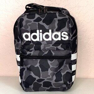 Adidas Santiago Lunch Bag Black Gray Camo Backpack‎ Strap Pockets Insulated